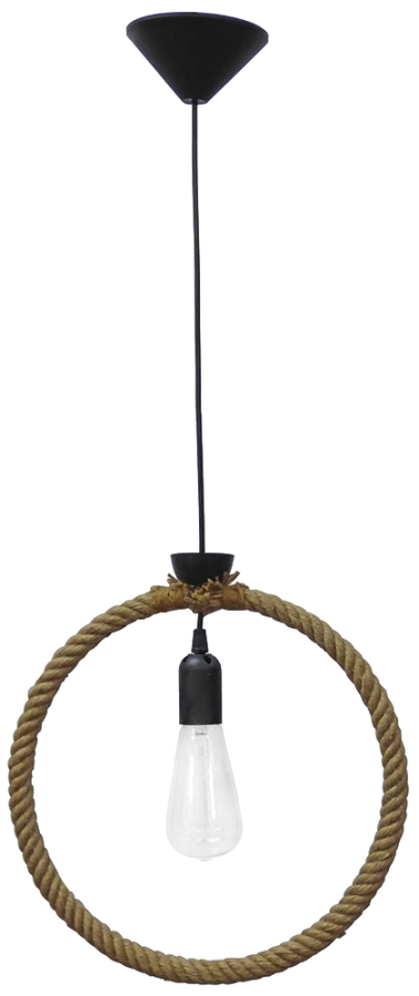 Κρεμαστό φωτιστικό KYKLOS 1/L ROPE UT-BLACK Heronia 34-0039