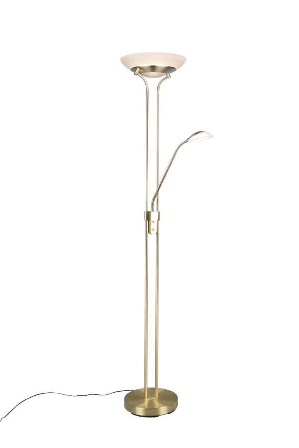 Φωτιστικό Επιδαπέδιο Υ180x32x57cm 1x28w & Διαβάσματος 1x6w 3000K Brass Matt Trio Orson R40073508