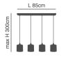 SE21-BL-B10-4BL-MS123 ADEPT FLEX Black Metal Shade Pendant+ HOMELIGHTING 77-8957