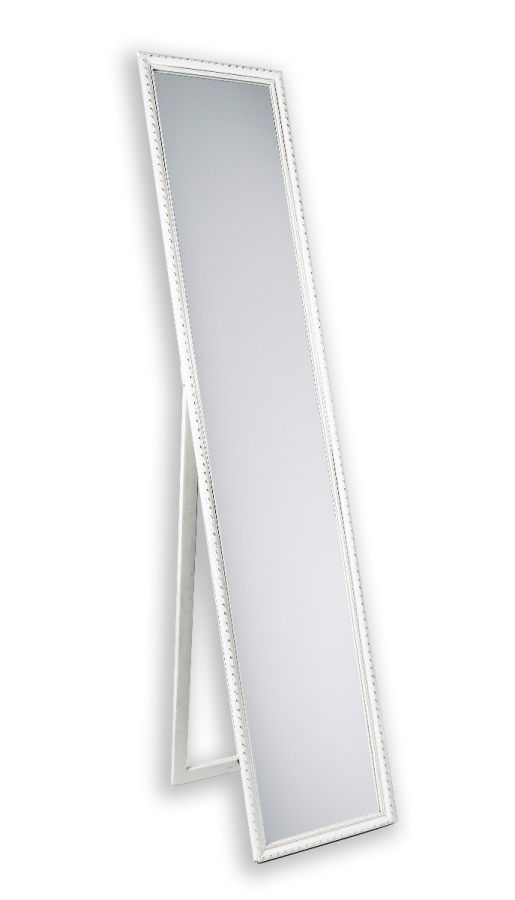 Καθρέπτης Π34xΥ160cm Vintage Ολόσωμος Επιδαπέδιος με Ορθοστάτη Λευκή Ξύλινη Κορνίζα Mirors & More Loreley 1060301