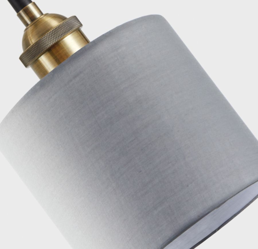 SE21-BR-10-BL6-SH2 MAGNUM BRONZE Grey Shade Pendant+ HOMELIGHTING 77-8733
