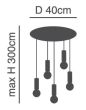 SE21-BL-4-5BL-GR12 ADEPT FLEX Black Pendant Black Metal Grid+ HOMELIGHTING 77-8906