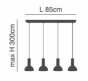 SE21-NM-4-4NM-MS3 ADEPT TUBE Nickel Matt Pendant Black Metal Shade+ HOMELIGHTING 77-8469