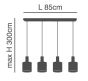 SE21-NM-4-4BL-MS123 ADEPT FLEX Nickel Matt Pendant Black Metal Shade+ HOMELIGHTING 77-8927