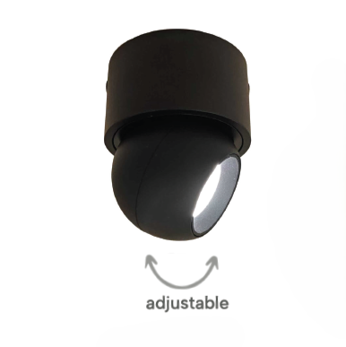 InLight Φωτιστικό Σποτ Οροφής LED 7W, 3000K, Μαύρο D:8x10cm9097-Black