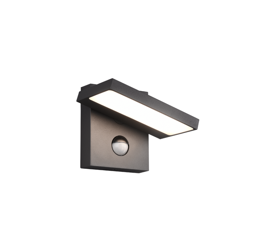 Επιτοίχια Απλίκα Ανθρακί 15xH12cm Εξ.Χώρου IP54 LED 8w 3000K 1000lm Sensor Motion Trio Lighting Horton 226369142