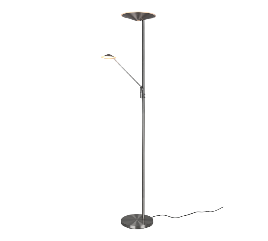 Φωτιστικό Δαπέδου Nickel Mat 30xH180cm Led 30w 2700-3000-4000K 3500lm Trio Lighting Brantford 425610207