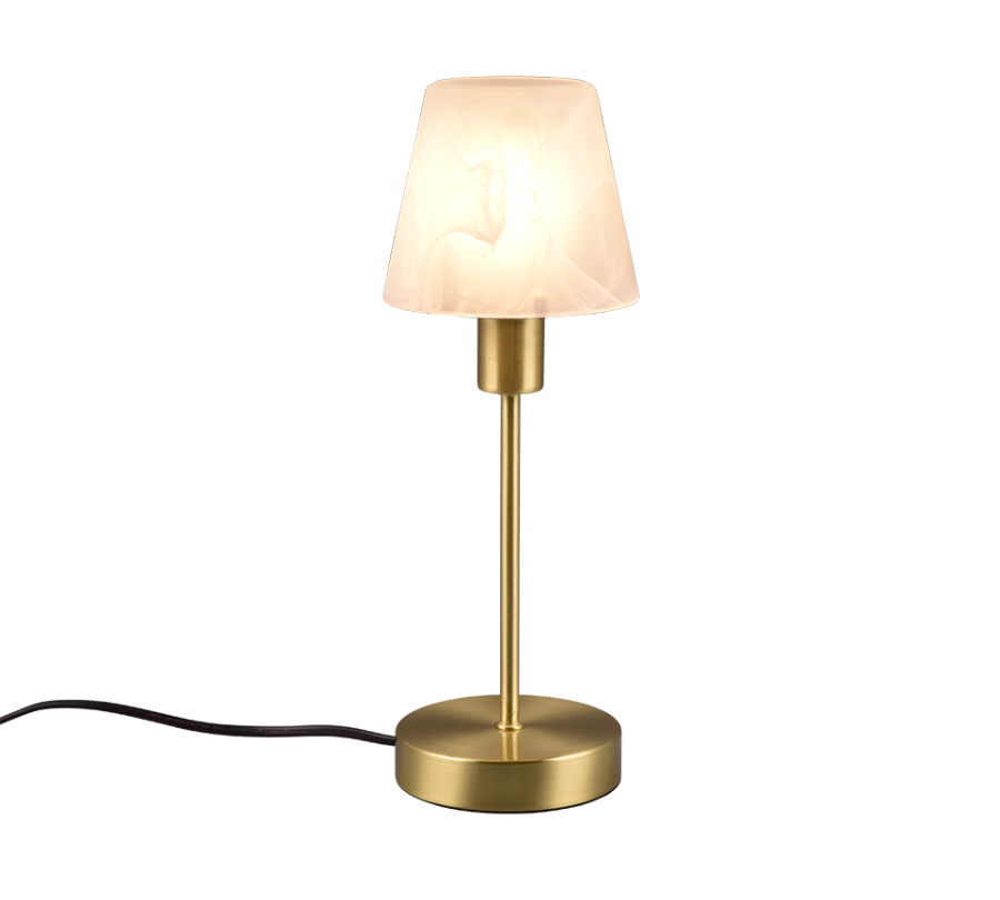 Πορτατίφ 12xH32cm 1xE14 Λευκό Καπέλο Βάση Brass Mat Trio Lighting Luis II 595700108