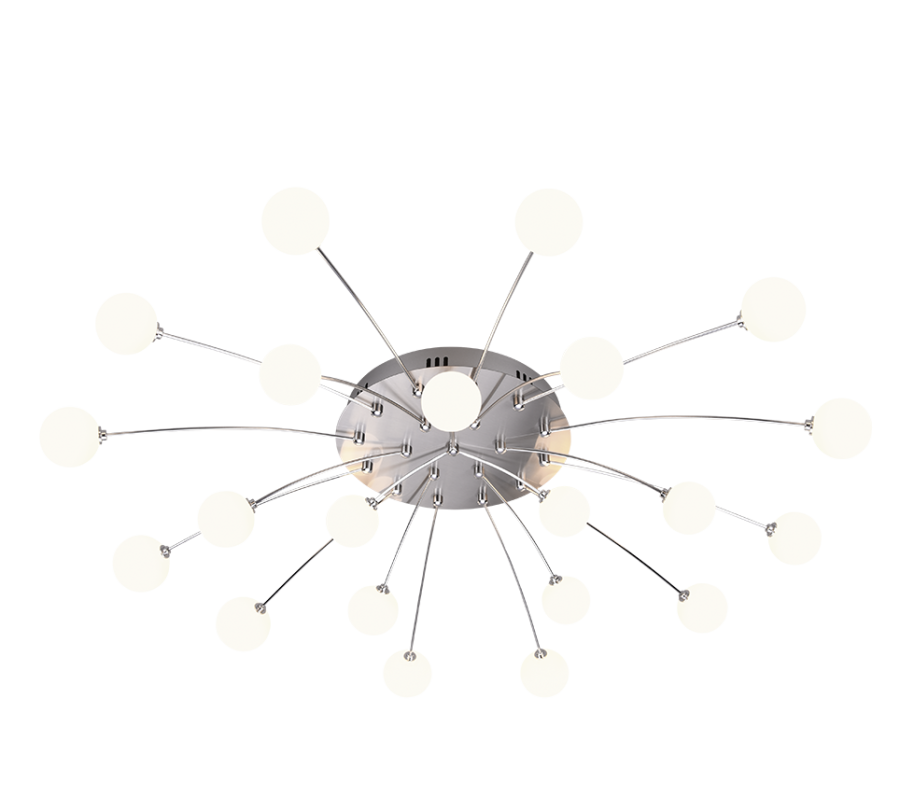 Πλαφονιέρα Οροφής 96xH15cm Νίκελ Ματ LED 21x1,5w 21x170lm 3000K Switch Dimmer Trio Lighting Bullet 641412107