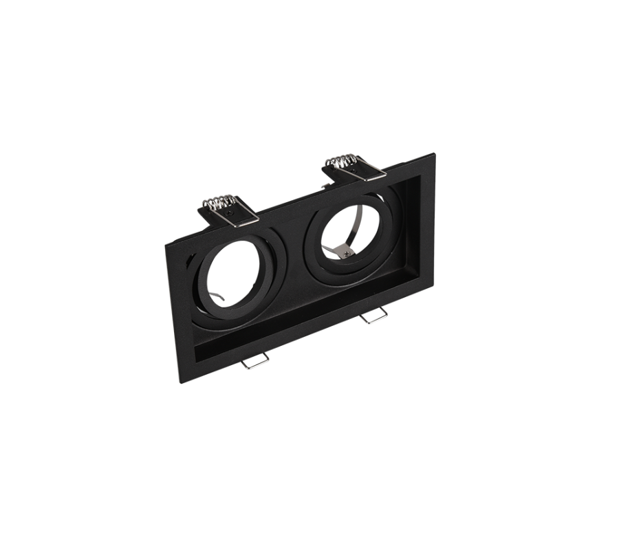 Σποτ Οροφής Χωνευτό Παραλληλόγραμμο Black Matt 17xH10cm 2xGU10 Trio Lighting Kenai 651600232