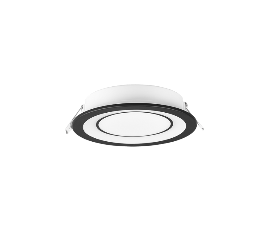 Σποτ Χωνευτό Στρογγυλό Μαύρο Ματ 14xH3cm Led 10w 3000K 1040lm Trio Lighting Core 652610132