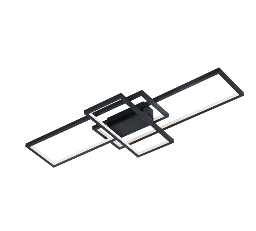 Πλαφονιέρα Οροφής 104xH8cm Μαύρο Ματ LED 36w 3000-6000K 3000lm Smart Trio Lighting Thiago 652610342