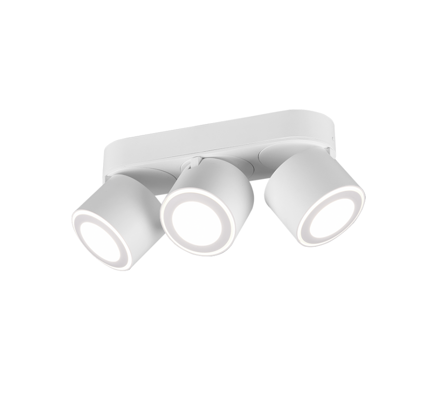 Σποτ Τρίφωτο Λευκό Ματ 27xH10cm Led 3x5w 3000K 3x450lm Trio Lighting Taurus 652910331