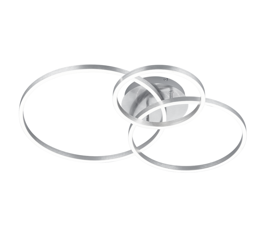 Πλαφονιέρα Οροφής Νίκελ Ματ 78xH11cm 2700-6500K 3200lm RGB Remote Control Trio Lighting Winona 670810607