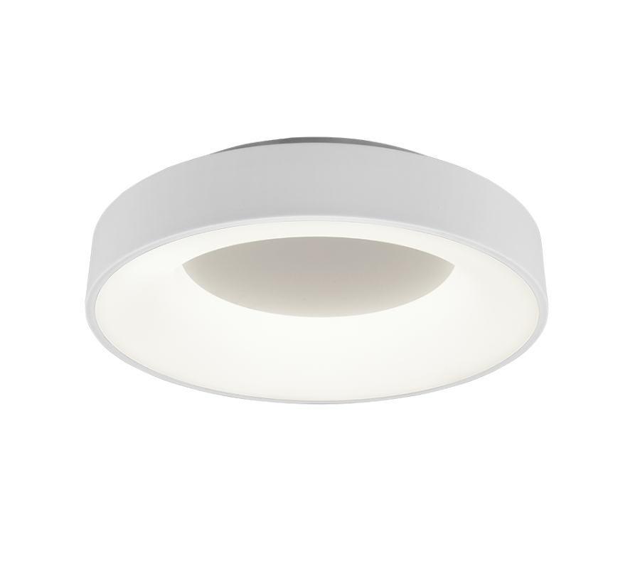 Μεταλλική Πλαφονιέρα Οροφής Λευκό Ματ 45xH11cm LED 27w 2700-6000K 3100lm Switch Dimmer Trio Lighting Girona 671210131