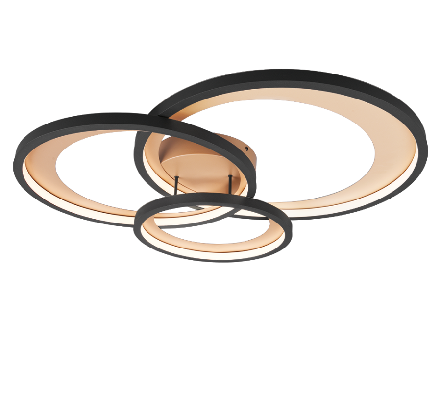 Πλαφονιέρα Οροφής Μαύρο Ματ 71xH10cm Led 36w 3000K 4300lm Switch Dimmer Trio Lighting Granada 673810332