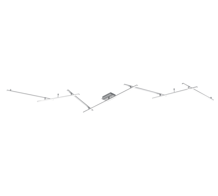 Μεταλλική Πλαφονιέρα Οροφής Νίκελ Ματ 345xH6cm LED 28w 3000K 3500lm Switch Dimmer Trio Lighting Indira 674610707