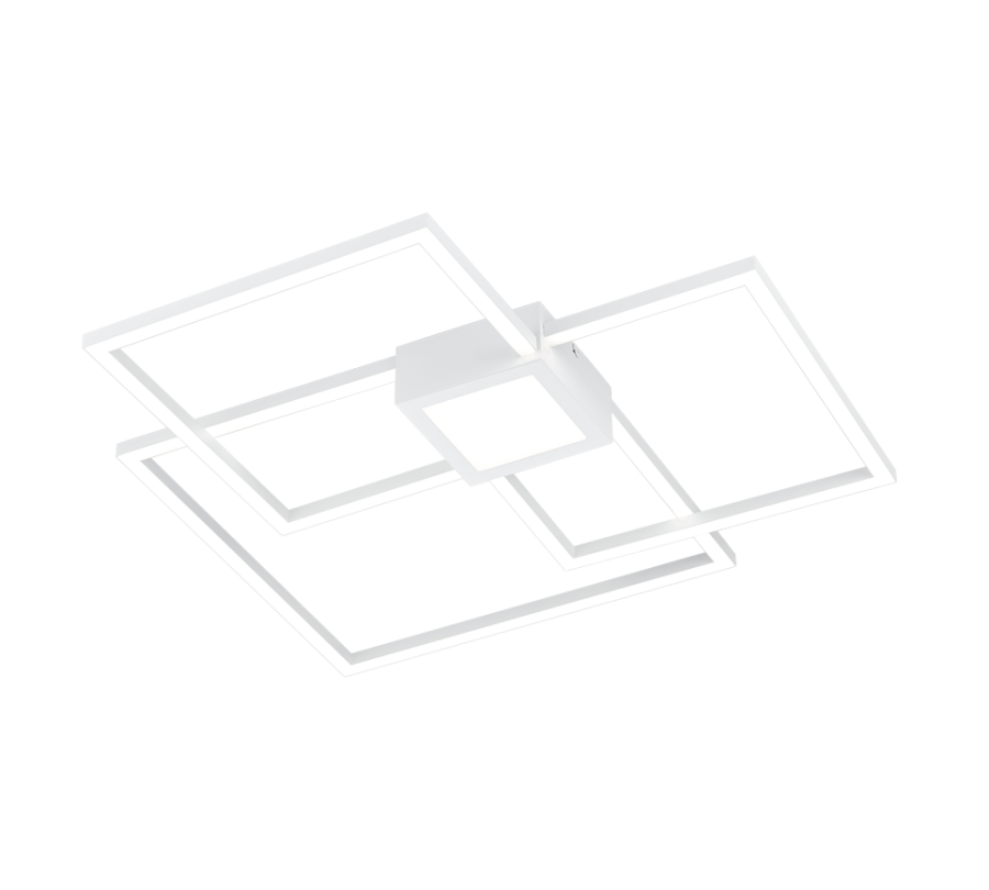 Μεταλλική Πλαφονιέρα Οροφής Λευκό Ματ 65xH6cm LED 38w 3000K 4400lm Switch Dimmer Trio Lighting Hydra 676240431