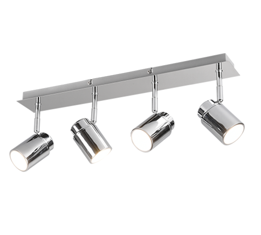 Σποτ IP44 Τετράφωτη Ράγα Χρωμέ 52xH9cm 4xGU10 Trio Lighting Angelo 880400406