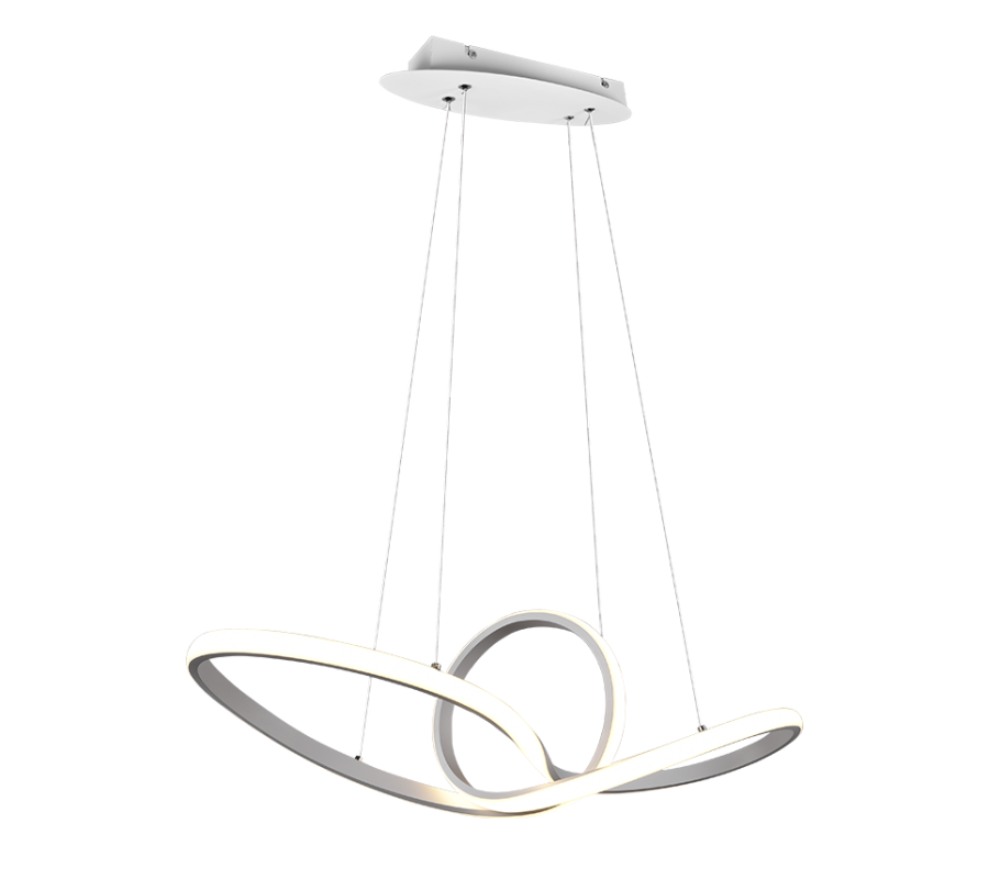 Φωτιστικό Κρεμαστό Λευκό Ματ 80xH150cm Led 28w 4000K 3300lm Switch Dimmer Trio Lighting Sansa R32751131