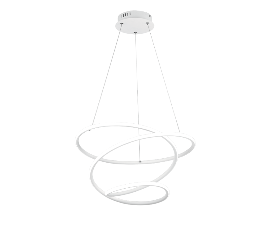 Φωτιστικό Κρεμαστό Λευκό Ματ Ø50xH150cm Led 36w 5100lm 4000K Light Dimmable via Switch Trio Lighting RL Bologna R37051131