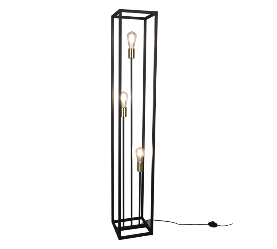 Φωτιστικό Δαπέδου Μαύρο Ματ 25xH153cm 3xE27 Trio Lighting Vito R40193032