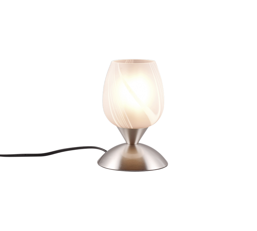 Πορτατίφ 12xH18cm 1xE14 Λευκό Καπέλο Βάση Νίκελ Ματ Trio Lighting Cup II R59441001