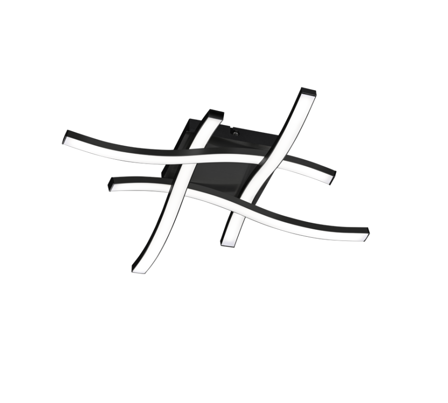 Πλαφονιέρα Οροφής 46xH7cm LED 4 SMD 5W 4x500lm 3000K Μέταλλο Μαύρο Ματ Trio Lighting Route R62474132