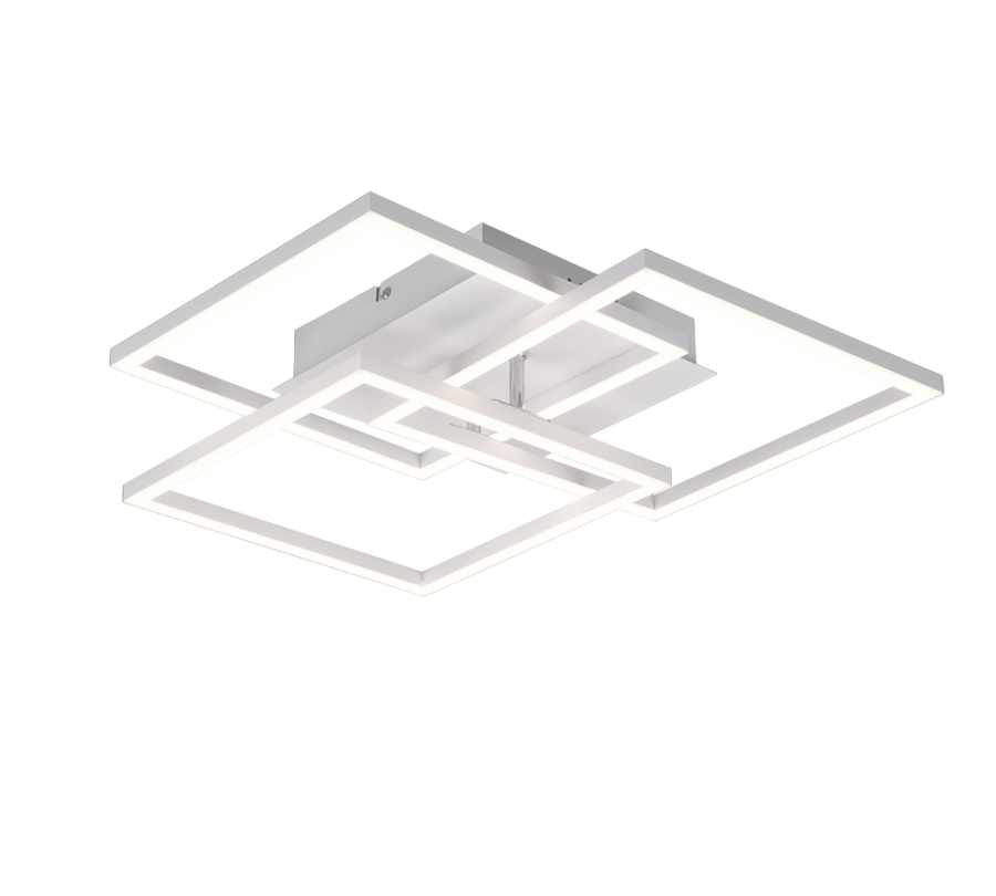 Πλαφονιέρα Οροφής Λευκή Ματ 39x42xH10cm LED 27w 2700-6000K 3200lm Remote Control Trio Lighting Mobile R62883131