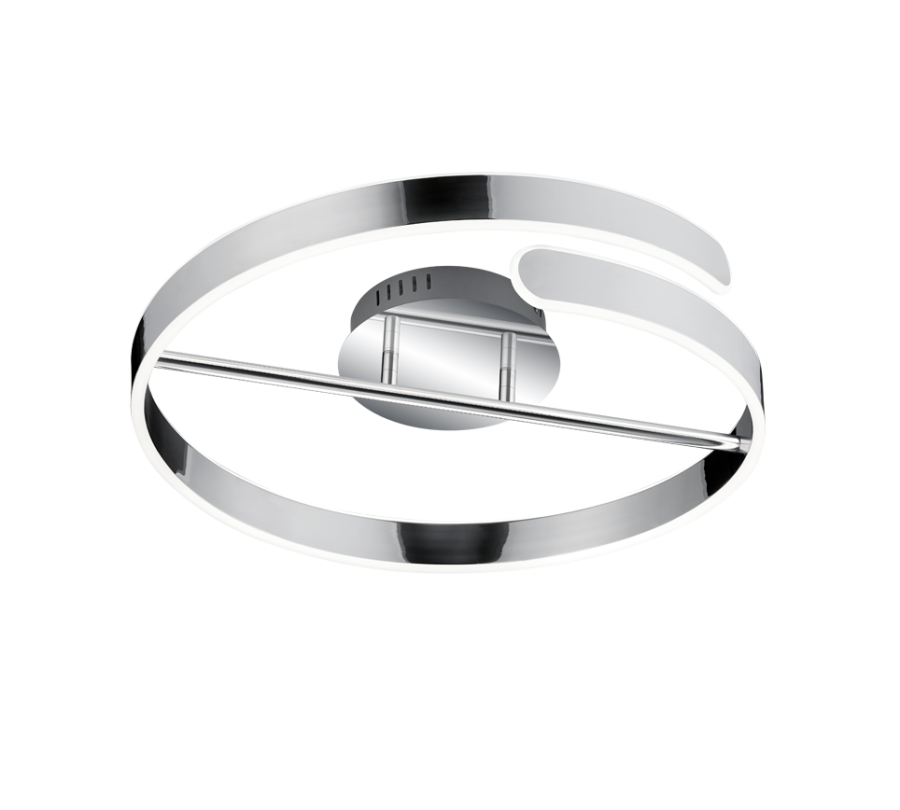 Φωτιστικό Πλαφονιέρα Οροφής Χρωμέ 50xH13cm Led 37w 4500lm 4000K Switch Dimmer Trio Lighting Parma R67071106