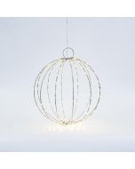 ΑΣΗΜΙ ΜΕΤΑΛΛΙΚΗ ΜΠΑΛΑ ΦΩΤΙΖΟΜΕΝΗ 30cm, 144 MINI LED, ΣΤΑΘΕΡΟΣ ΜΕΤΑΣΧΗΜΑΤΙΣΤΗΣ, ΑΣΗΜΙ ΧΑΛΚΙΝΟ ΚΑΛΩΔΙΟ, ΘΕΡΜΟ ΛΕΥΚΟ LED, ΠΡΟΕΚΤΑΣΗ ΠΑΡΟΧΗΣ 3m, IP44 Eurolamp 600-22401