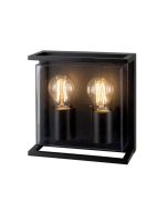 ΑΠΛΙΚΑ ΤΟΙΧΟΥ ΜΕΤΑΛΛΙΚΗ Ε27 2Χ20W 220X220X95mm IP65 ΜΑΥΡΗ ARTE ILLUMINA Eurolamp 145-20635