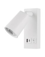 ΑΠΛΙΚΑ ΚΡΕΒΑΤΙΟΥ ΑΝΑΓΝΩΣΗΣ ΜΕ USB TYPE C ΜΕΤΑΛΛΟ-ΠΛΑΣΤΙΚΟ LED 5W 450Lm 3000K 155X63X150mm ΑΣΠΡΗ ARTE ILLUMINA C-LUX Eurolamp 145-22071