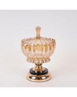 ΦΟΝΤΑΝΙΕΡΑ ΓΥΑΛΙΝΗ ΜΕ ΜΕΤΑΛΛΟ XΡΥΣΗ 15x27cm Eurolamp 752-21080