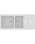 Νεροχύτης Κουζίνας Συνθετικός 115*50 εκ. Ένθετος ή Υποκαθήμενος ερμάριο 80 εκ. Δύο γούρνες & Ποδιά Sanitec Electric 323