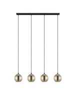 Μοντέρνο Κρεμαστό Φωτιστικό Ράγα 111cm 4xE27 Γυαλί Χρυσαφί Eglo Lemorieta 39686