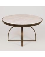 ΤΡΑΠΕΖΙ ΜΕΤΑΛΛΙΚΟ ΧΡΥΣΟ - ΛΕΥΚΟ 70x70x40cm Eurolamp 750-39558