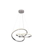 Κρεμαστό Φωτιστικό Χρώμιο D:45cm LED 40w 5800lm 3CCT by switch on base Inlight 6092-B-Chrome
