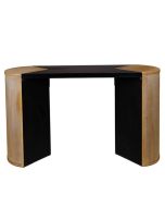 ΚΟΝΣΟΛΑ ΜΕΤΑΛΛΙΚΗ - ΞΥΛΙΝΗ ΜΑΥΡΗ - NATURAL 140x40.5x81cm Eurolamp 810-00038