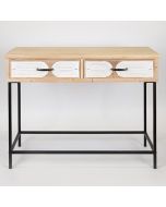 ΚΟΝΣΟΛΑ ΞΥΛΙΝΗ NATURAL - ΛΕΥΚΗ 100x41x80.5cm Eurolamp 750-25021