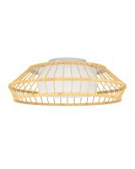 Πλαφονιέρα Οροφής Ξύλο-Ύφασμα 46xH16cm Led 2700-6500K 2600lm Τηλεχειριστήριο Eglo Yuku-Z 900841