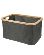 Καλάθι Αποθήκευσης Polyester με Bamboo 45x30x24.5cm Deep Grey MRShome DF-0072000