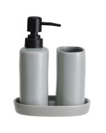 Σετ Μπάνιου Stoneware 3 Τεμαχίων Cool Grey 5U MRShome  DF-0094002