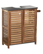 Έπιπλο Νιπτήρα MDF/Ακακία με 2 Ντουλάπια με εσωτερικό Ράφι και Κρεμάστρα στο Πλάι 66x30x70cm MRShome DS-1177000