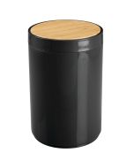 Κάδος Απορριμμάτων 5L από PP Μαύρος με Παλλόμενο Καπάκι από Μπαμπού MRShome DS-8920B10