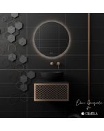 Orabella Wire 50 Λευκό/Μαύρο Προφίλ - Κρεμαστό Έπιπλο Μπάνιου για επικαθήμενο νιπτήρα με διπλό αποθηκευτικό χώρο F70173-70176