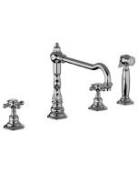 Horus Julia Victoria Julia Victoria Classic Collection - 3-hole Kitchen Mixer with Deck Side Handspray / No Waste - Polished Nickel 01.124-NB