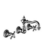 Horus Julia Victoria Julia Victoria Classic Collection - Wall Mounted 3 Hole Basin Set for Splashback - Chrome 01.272-CH