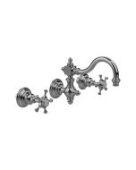 Horus Anthea Classic Collection - Wall Mounted 3 Hole Basin Set for Splashback - Matt Nickel 06.272-NM