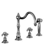 Horus Montmartre Classic Collection - 3-hole Kitchen Mixer with Deck Side Handspray / No Waste - Chrome 07.124-CH